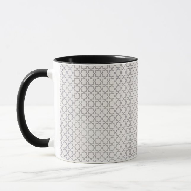 Beige Islamic geometric mönster Mugg (Vänster)