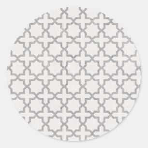 Beige Islamic geometric mönster Runt Klistermärke