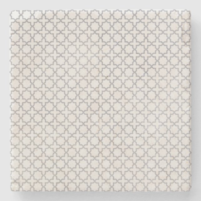 Beige Islamic geometric mönster Stenunderlägg (Framsidan)