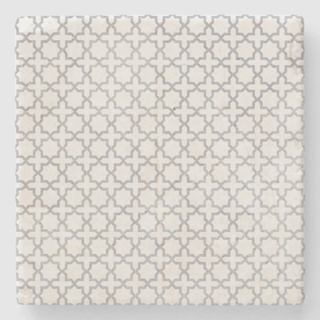 Beige Islamic geometric mönster Stenunderlägg (Framsidan)