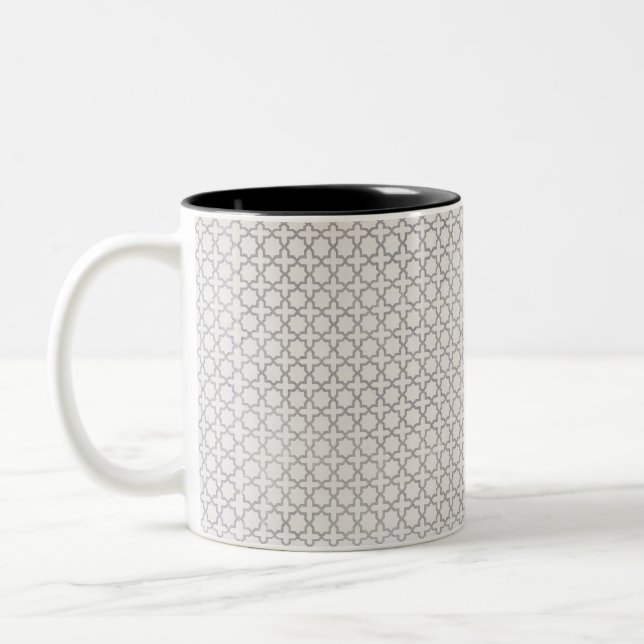 Beige Islamic geometric mönster Två-Tonad Mugg (Vänster)