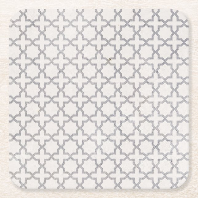 Beige Islamic geometric mönster Underlägg Papper Kvadrat (Framsidan)