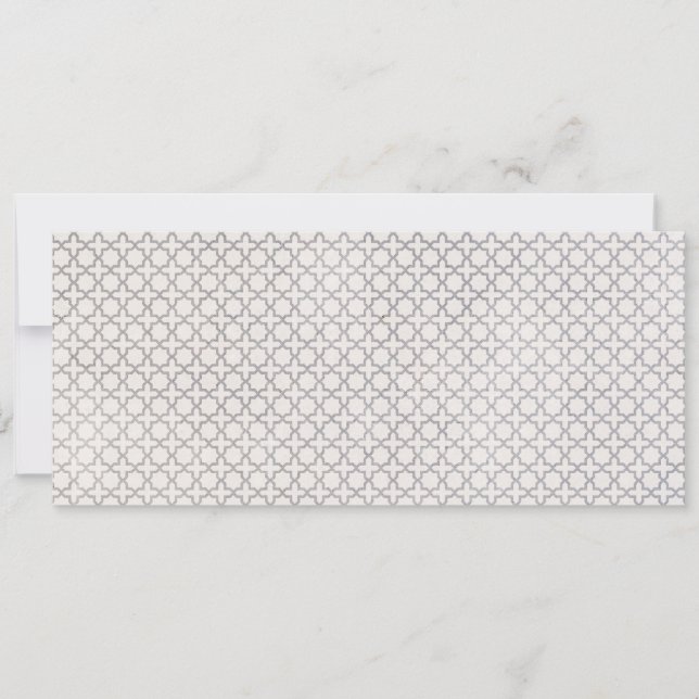 Beige islamiskt geometriskt mönster julkort (Framsida)