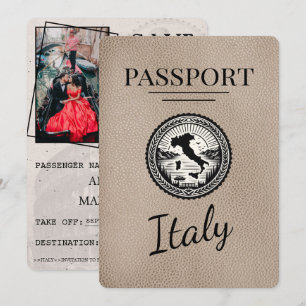 Beige Italien Passport Spara Datumet