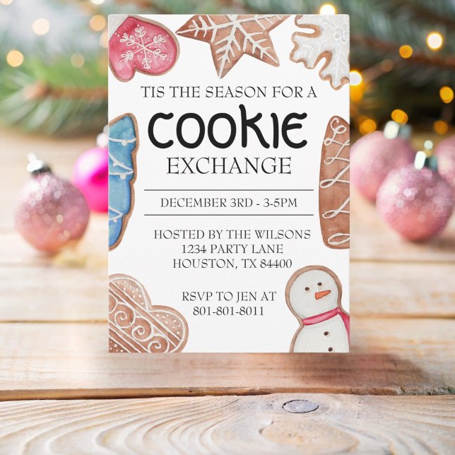 Beige jul Cookie Exchange Inbjudningar (Skapare uppladdad)