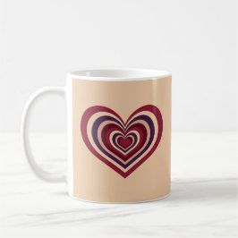Beige-kaffe Mugg med Retro Red Heart