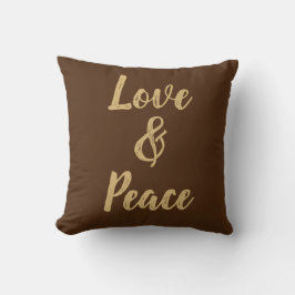 Beige Kärlek & Peace Kudde