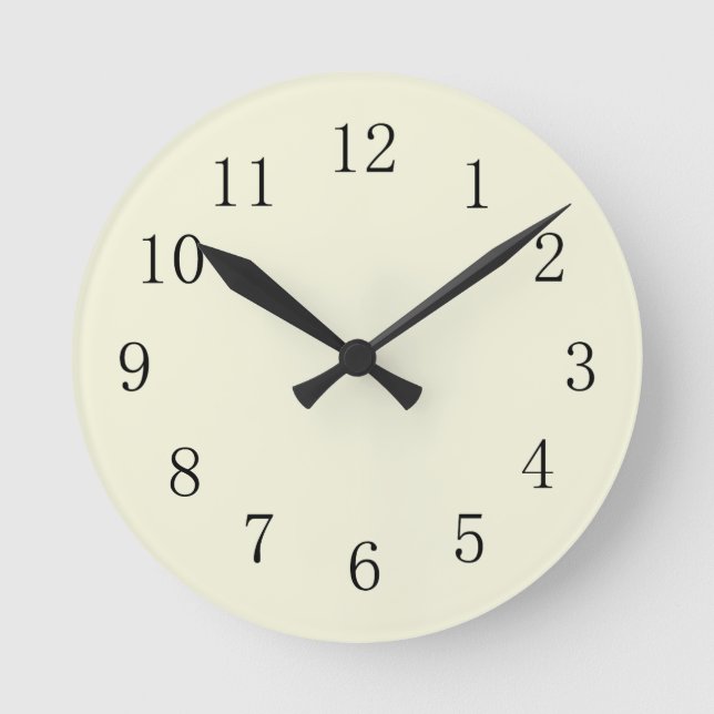 Beige Kitchen Wall Clock Rund Klocka (Framsida)