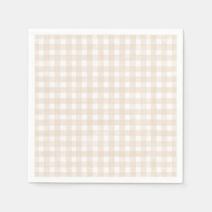 Beige Klassisk Gingham Pappersservett