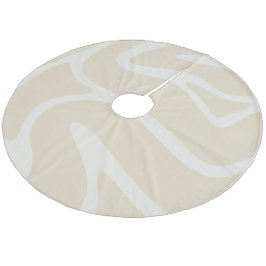 Beige Kräm Enkel Organisk Mönster Julgransmatta Fleece