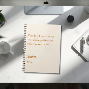 Beige kräm inspirerande mål citat anteckningsbok