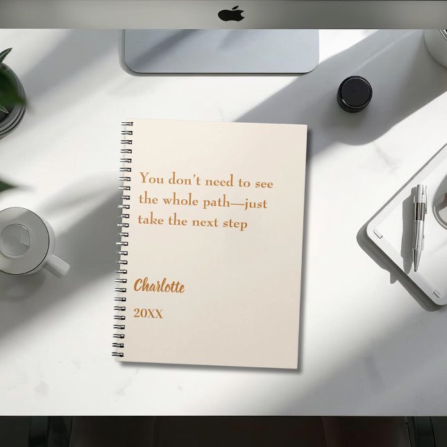 Beige kräm inspirerande mål citat anteckningsbok (Skapare uppladdad)