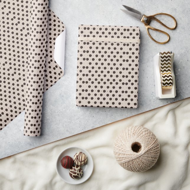 Beige kräm prickar Present Presentpapper (Hantverk)