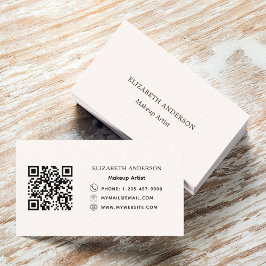 Beige kräm qr-kod visitkort