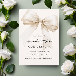 Beige kräm Quinceanera lyxur Inbjudningar