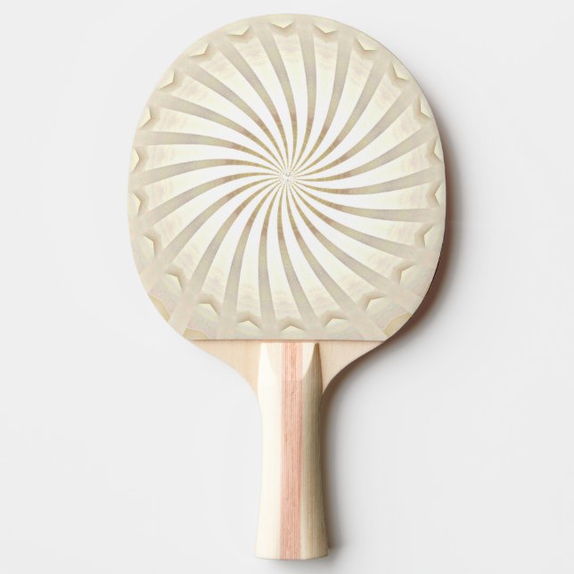 Beige Kräm Virvel Pingisracket (Framsidan)
