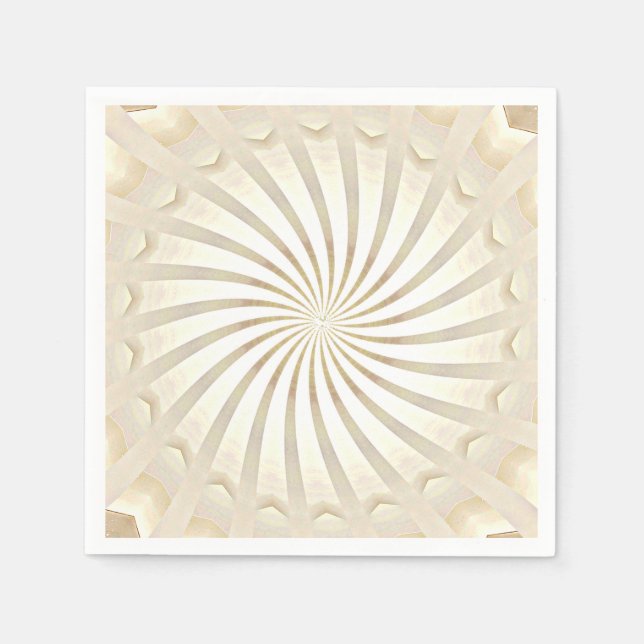 Beige krämvirvel pappersservett (Framsidan)