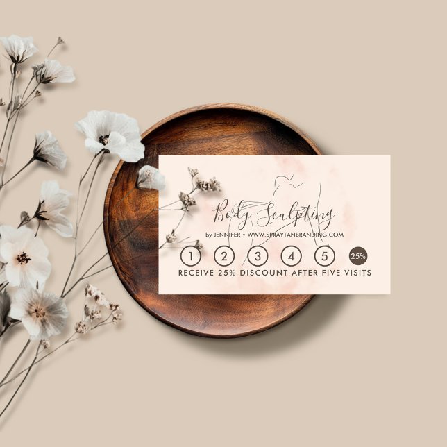  beige kropp som skulpterar genom att konturera sp visitkort (Skapare uppladdad)