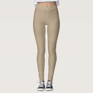 Beige läderdamasker för Faux Leggings