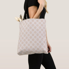 Beige Leaf Pattern Tote Tygkasse