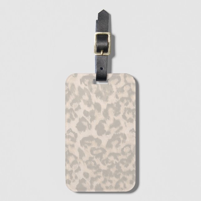 Beige leopard print. bagagebricka (Framsida vertikal)
