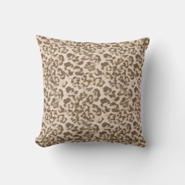 Beige leopard print . kudde (Framsida)