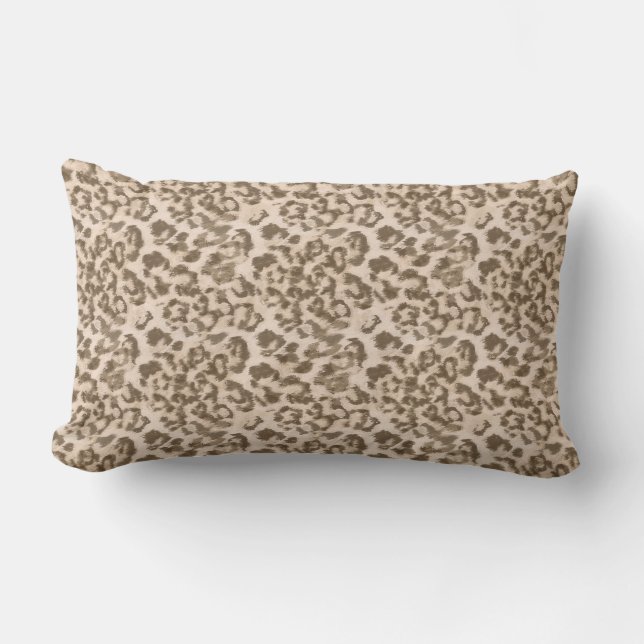 Beige leopard print . lumbarkudde (Framsida)