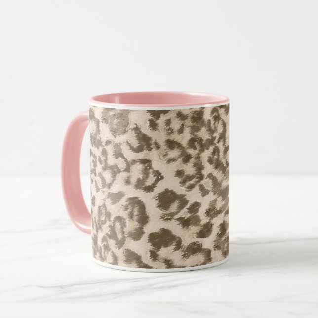 Beige leopard print . mugg (Framsida vänster)