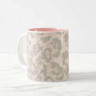 Beige leopard print . Två-Tonad mugg