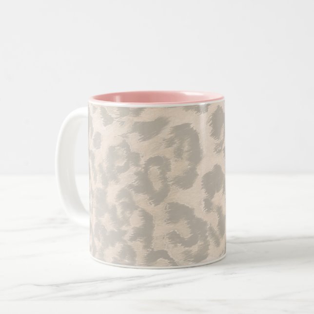 Beige leopard print . Två-Tonad mugg (Framsida vänster)