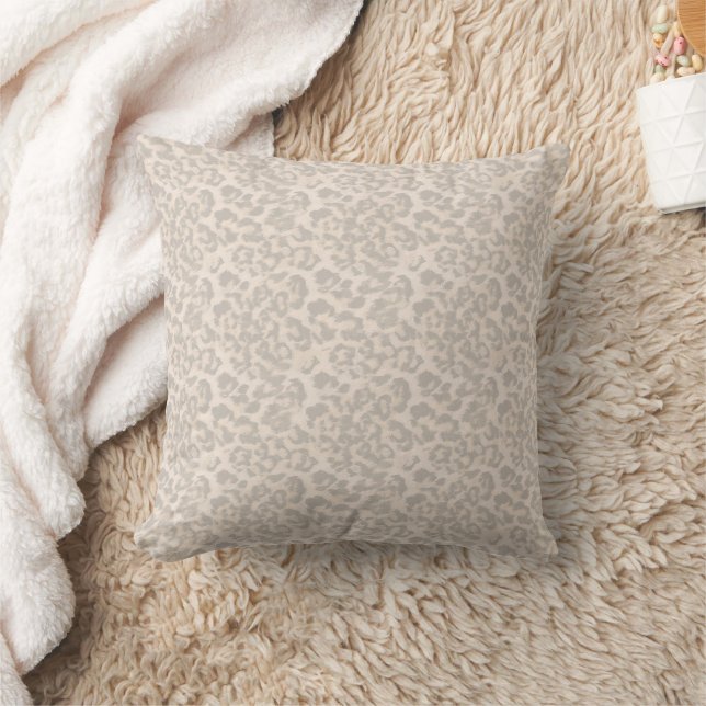 Beige leopard tryck. kudde (Filt)