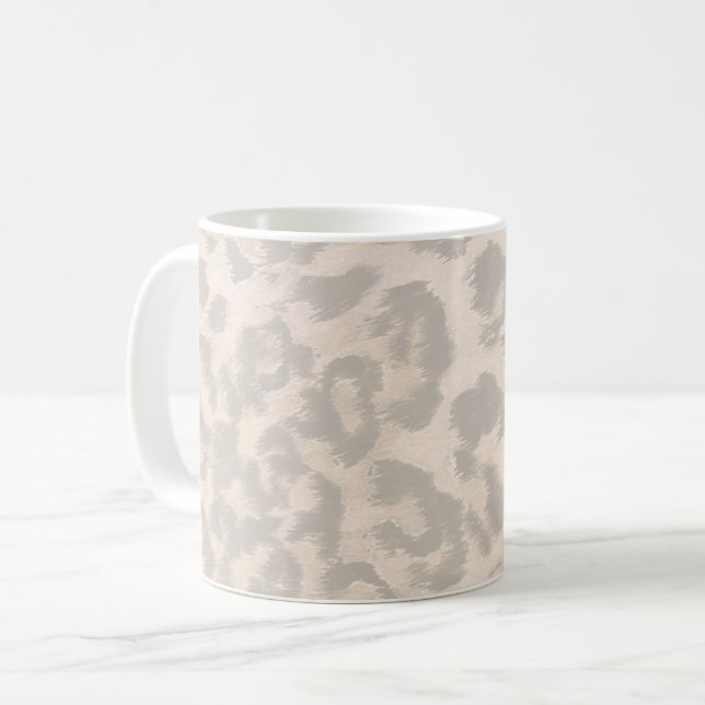 Beige leopardtryck. kaffemugg (Framsida vänster)