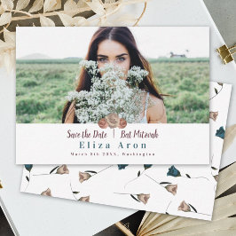 Beige Light Mauve Roses Bat Mitzvah Spara datumet Rådkort