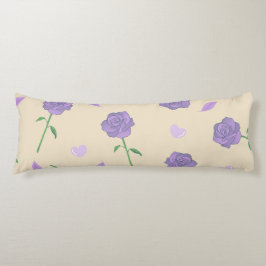 Beige Lila Ro Blommigt Boho Botanical Mönster Kroppskudde