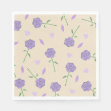 Beige Lila Ro Blommigt Boho Botanical Mönster