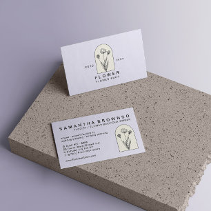 Beige Lila Tjejaktig Maskros Blomma Blomsterhandla Visitkort