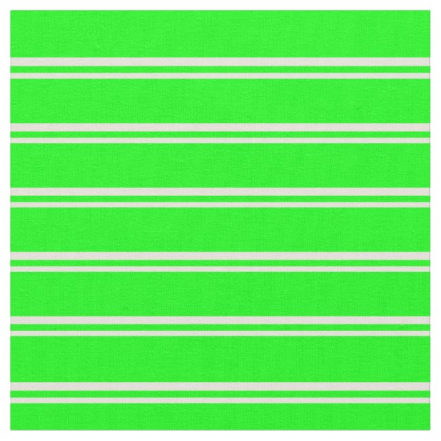Beige & Lime Stripe Mönster Tyg (Närbild)