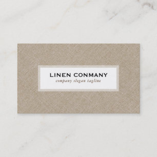 Beige Linen Burlap Struktur White Background Visitkort