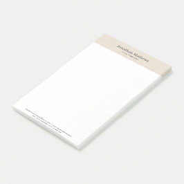 Beige Linen Creme Struktur Simple Elegant Monogram Post-it Block