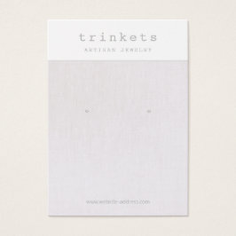 Beige Linen Earring Jewelry Visning Card Visitkort