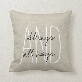 Beige Linen Grått White Bröllop Keepsaké Kudde