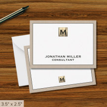Beige Linen Guld Initial Monogram