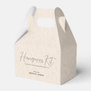 Beige linen Simple Script Hangover Recovery Kit Presentaskar