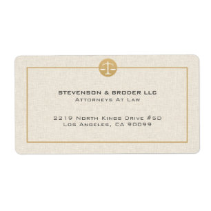 Beige Linen Struktur & Guld Justice Logotyp Fraktsedel