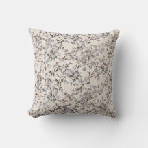 Beige linne & grått elegant fint blomster mönster