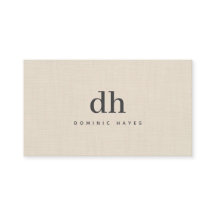 Beige Linne Kräm Textur Minimal Elegant Monogram