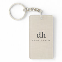 Beige Linnekräm Textur Minimal Elegant Monogram