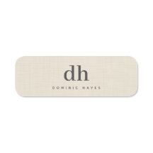 Beige Linnekräm Textur Minimal Elegant Monogram