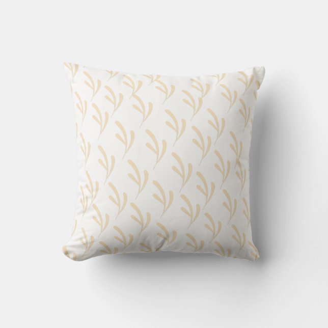 Beige Löv Repeat White Kudde (Framsida)