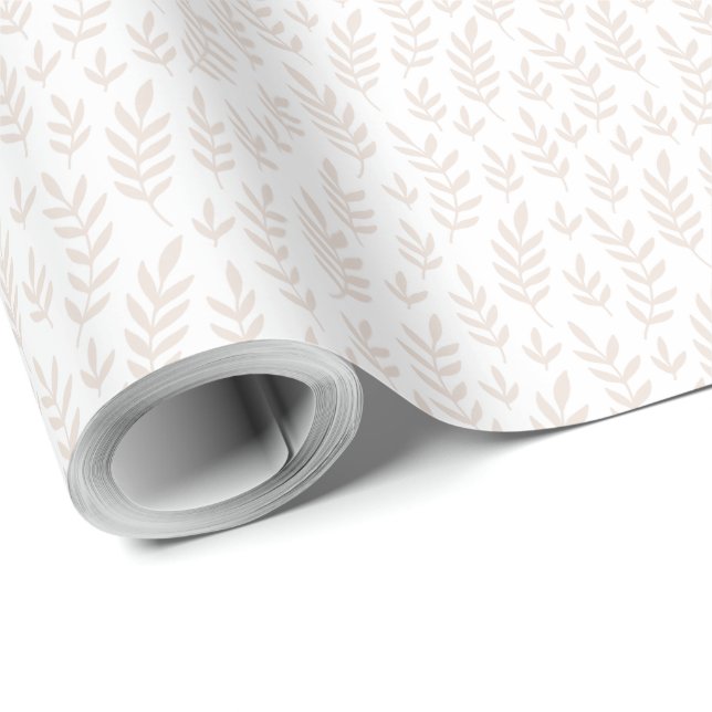 Beige lövs elegant omslutning papper presentpapper (Rullad Hörn)